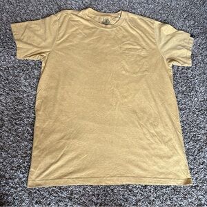 Prana Men's Short Sleeve Yellow T Shirt Pocket Heather Yellow Large